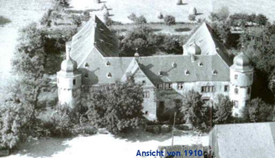 Ansicht 1910: Schloss Unterfranken / Bayern: Verkauf renovierungsbedürftiges Schloss / ehemaliges Wasserschloss bei Bad Kissingen