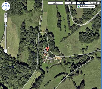 Lage über Google-Map: Verkauf ehemalige Mühle / Anwesen in Rheinland-Pfalz im LK Kaiserslautern  zwischen Homburg und Landstuhl: Absolute Alleinlage in einem stillen Tal!